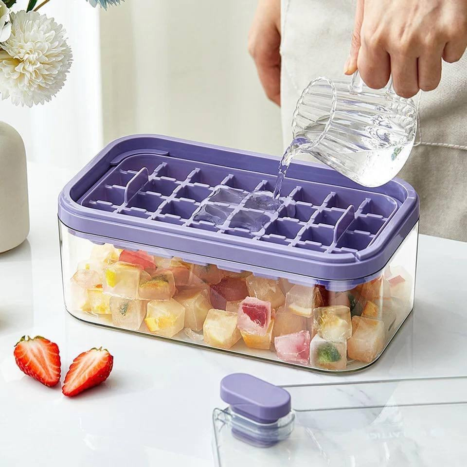صينية مكعبات ثلج أكريليك مع صندوق تخزين – ICE LATTICE
