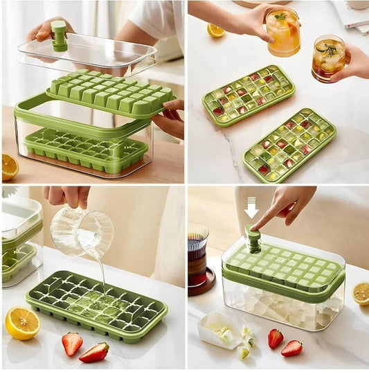 صينية مكعبات ثلج أكريليك مع صندوق تخزين – ICE LATTICE