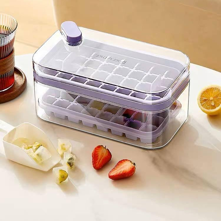 صينية مكعبات ثلج أكريليك مع صندوق تخزين – ICE LATTICE