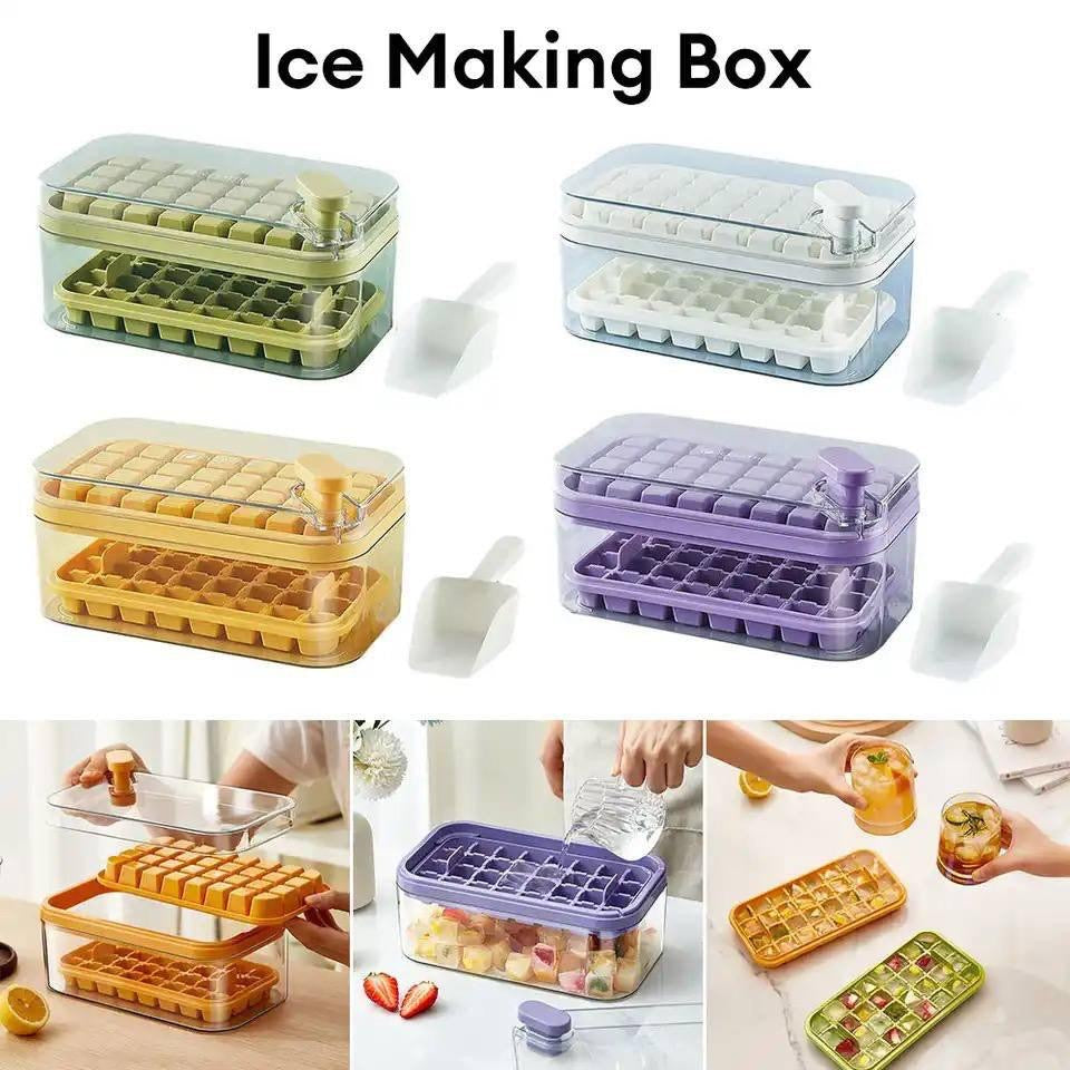 صينية مكعبات ثلج أكريليك مع صندوق تخزين – ICE LATTICE