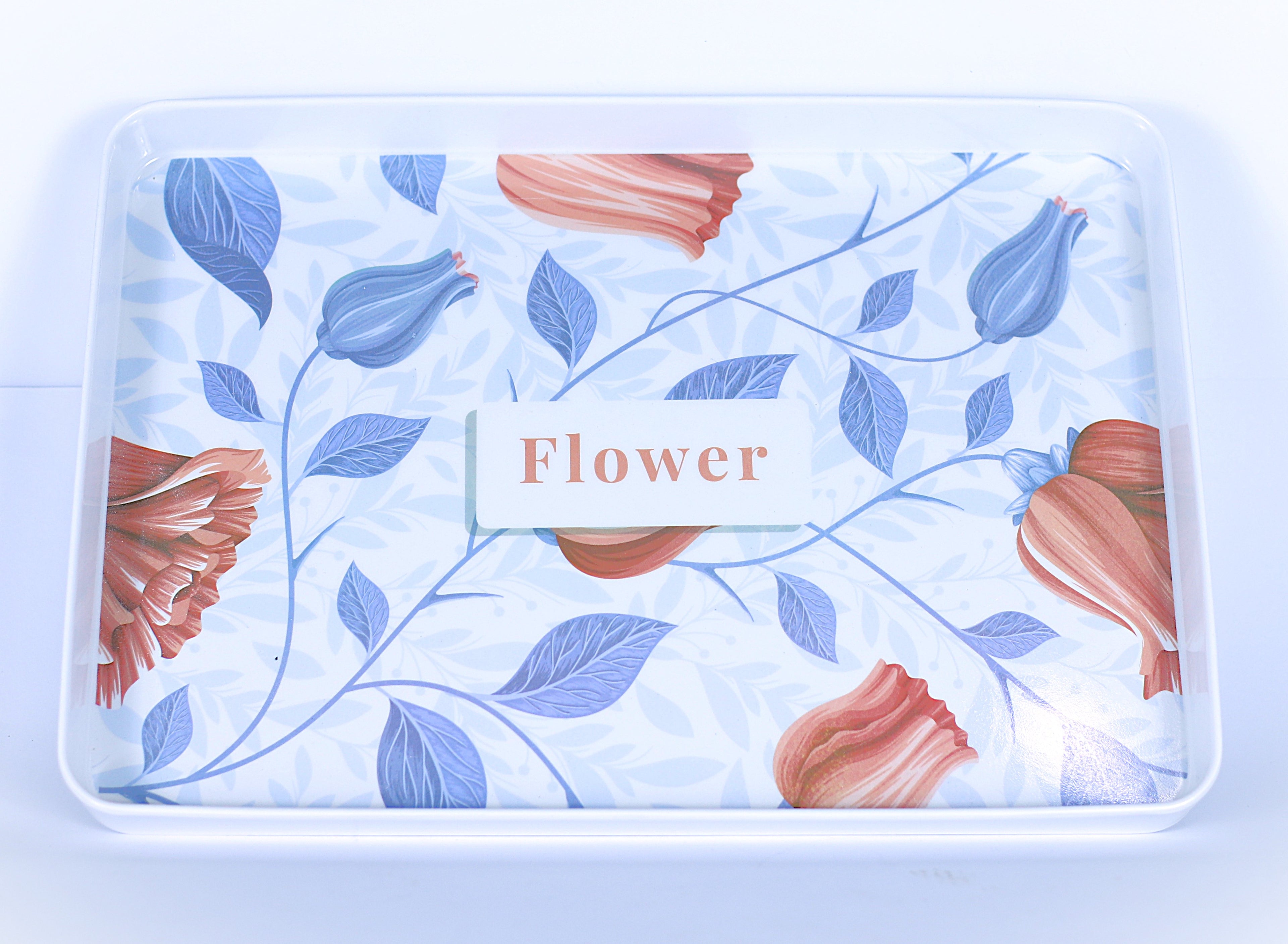 طقم صواني "الورد" مستطيل - 3 مقاسات مختلفة