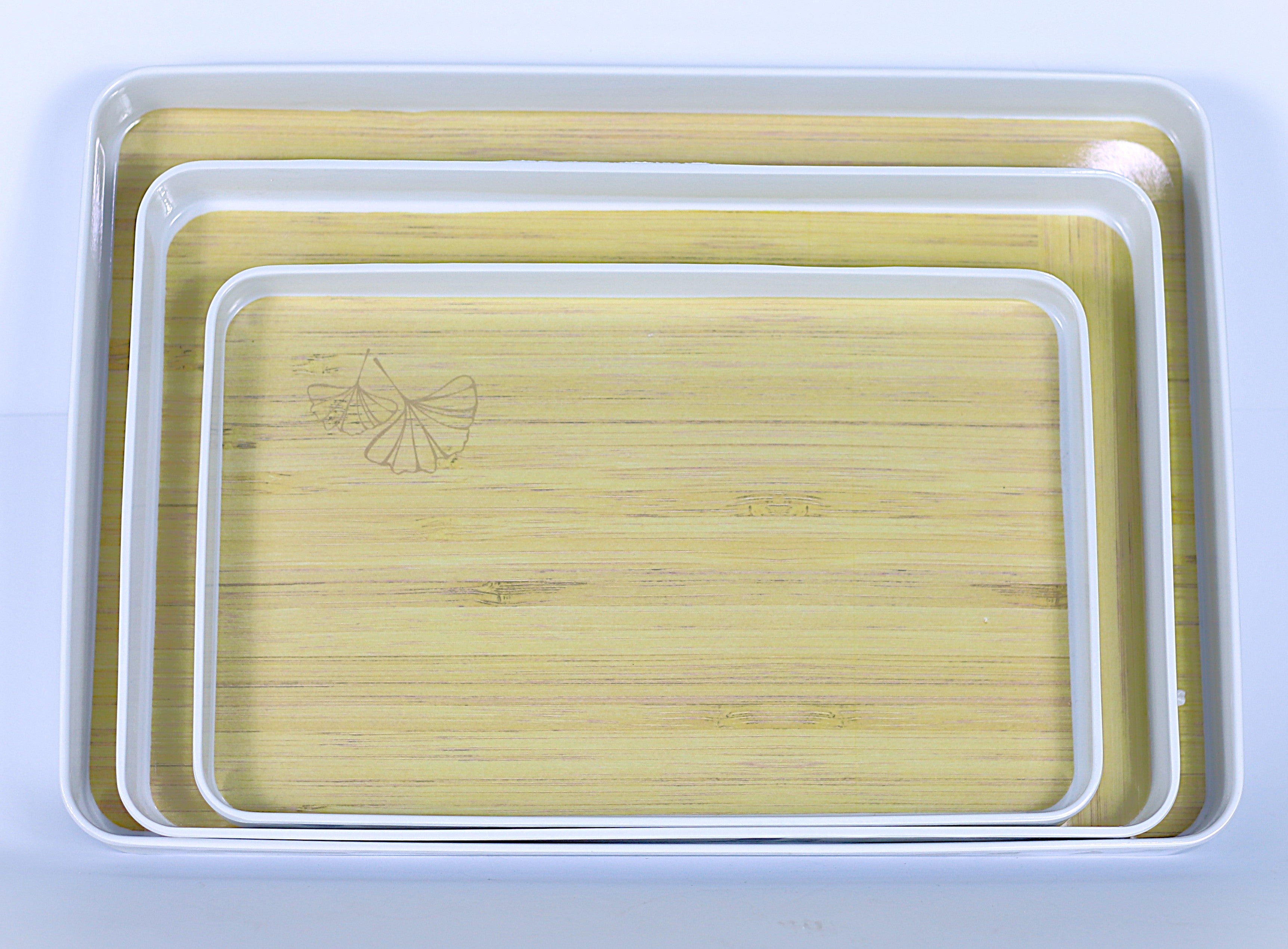 طقم صواني "خشبي" مستطيل - 3 مقاسات مختلفة