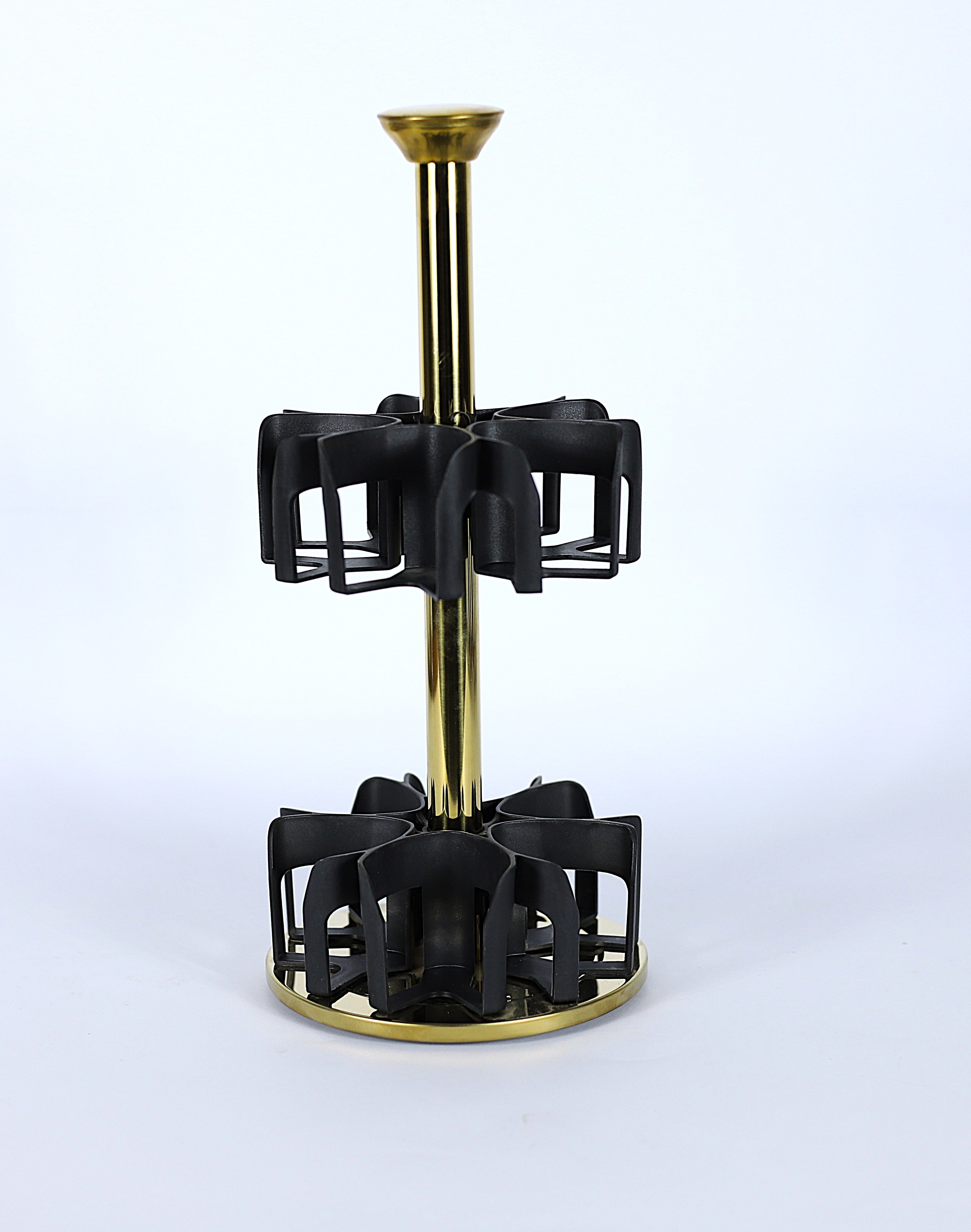 طقم توابل دوار "ماربل" 12 قطعة - أبيض بعروق ذهبية