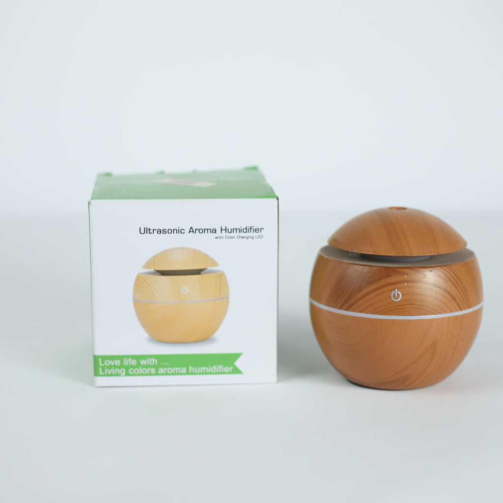 فواحة وموزع عطري خشبي كروي LED